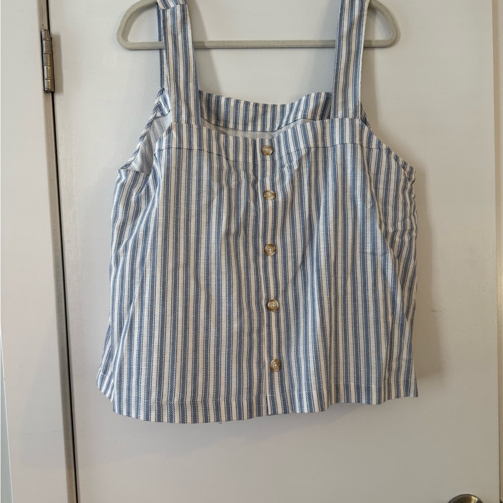 Torrid Blue and White Striped belle isle top